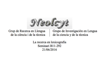 La recerca en lexicografia