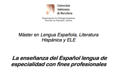 La enseñanza del Español lengua de especialidad con fines profesionales