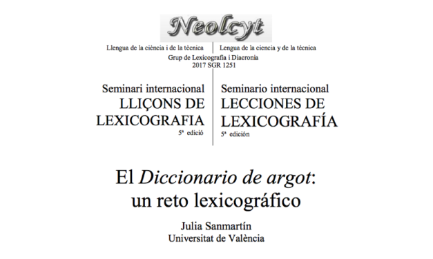 El Diccionario de argot: un reto lexicográfico.