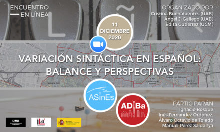 Jornada "Variación sintáctica en español: balance y perspectivas"