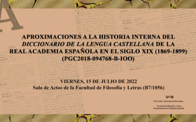 Jornada "Aproximaciones a la historia interna del Diccionario de la Lengua Castellana"