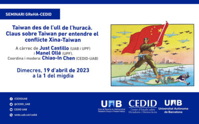 Seminari GReHA: «Claus sobre Taiwan per entendre el conflicte amb Xina»
