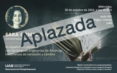 Conferencia de Sara Gómez Seibane: «El español en contacto con las lenguas originarias de América»